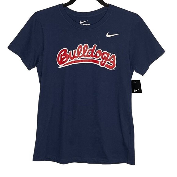 NWT Nike Women's Fresno State Short Sleeve Crewneck Tee Navy Size M Medium - Picture 1 of 6
